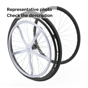 One arm drive wheel set 26'', 5 spokes silver pushrim, d 1/2" bearing, bl. alum. rim, black PU tyre